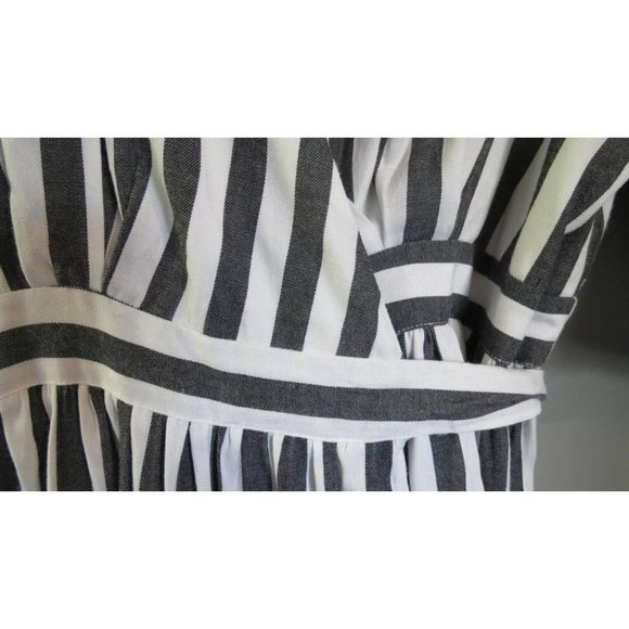 BRAVE AND TRUE - wrap dress size large - charcoal stripe - presents as n… - Picture 3 of 7